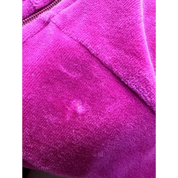 Vintage Y2k Magenta Pink Velour Track Jacket Rainbow Butterfly Patch size JR M - Picture 8 of 8
